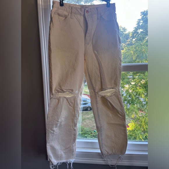 White Distressed Universal Thread Jeans - Picture 2 of 5